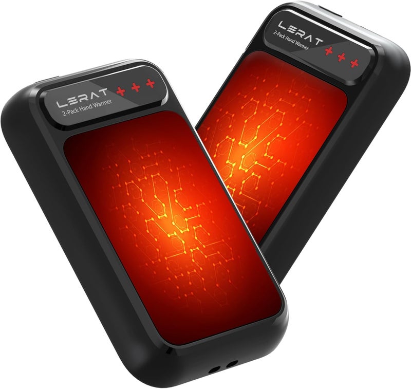 Lerat Hand Warmers Rechargeable 2 Pack, Electric Hand Warmers, Fast Heating, Portable Pocket Heater, 2 in 1 Quick Charge Hand Warmer for Outdoor Indoor, Warmer Gift for Christmas, Golf, Camping - Image 1